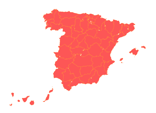 Map of Spain for Van Rental Locations